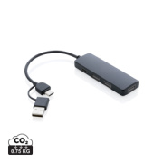 USB hub z RCS recyklovaného plastu - XD Collection