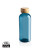 Fľaša na vodu z GRS RPET s bambusovým uzáverom - XD Collection, farba - modrá