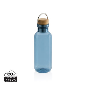 Fľaša na vodu z GRS RPET s bambusovým uzáverom a madlom - XD Collection
