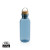 Fľaša na vodu z GRS RPET s bambusovým uzáverom a madlom - XD Collection, farba - modrá