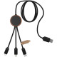 Nabíjací kábel 3v1 z rPET so svietiacim logom a okrúhlym bambusovým puzdrom C36 - SCX design