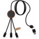 Nabíjací kábel 3v1 z rPET so svietiacim logom a okrúhlym dreveným puzdrom C37 - SCX design