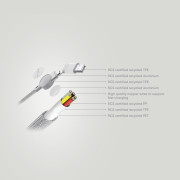 Nabíjací kábel 6 v 1 Oakland 1,2m 45W z RCS recykl. plastu - Urban Vitamin