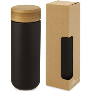 Keramický hrnček Lumi s objemom 300 ml s bambusovým viečkom