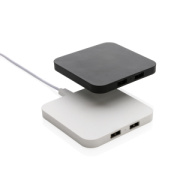 Bezdrôtová nabíjačka 10W s USB výstupmi z RCS recykl. plastu - XD Collection