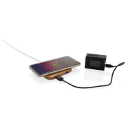 Bambusová bezdrôtová nabíjačka 10W s USB - XD Collection