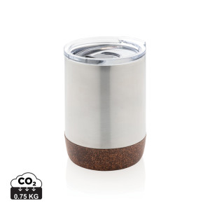 Malý korkový termohrnček z RCS recykl. ocele - XD Collection