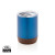 Malý korkový termohrnček z RCS recykl. ocele - XD Collection, farba - modrá