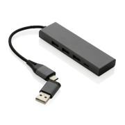 USB rozbočovač Terra z RCS recykl. hliníka - XD Xclusive