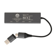 USB rozbočovač Terra z RCS recykl. hliníka - XD Xclusive