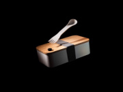 Krabička na jedlo z RCS recykl. plastu s bambusovým vekom - XD Collection