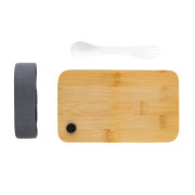 Krabička na jedlo z RCS recykl. plastu s bambusovým vekom - XD Collection