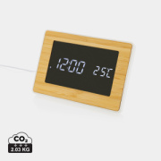LED hodiny Utah z RCS rec. plastu a bambusu - XD Collection