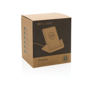 Bezdrôtový stojanček Ontario 10W z bambusu a RCS rABS - XD Xclusive