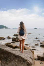 Šnúrkový batoh Impact z recyklovaného denimu AWARE™ - XD Collection