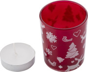 Glass candle holder with Christmas decorations Kirsten