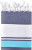 Plážová deka - J. Nicholson, farba - navy/turquoise/white, veľkosť - One Size