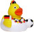 Pískacia kačka futbalový fanúšik - MBW, farba - black/red/yellow, veľkosť - One Size