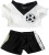 Futbalový dres, vhodná pre plyšové zvieratká - MBW, farba - black/white, veľkosť - S