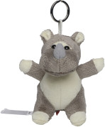 Plush rhino with keychain