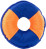 Psia hračka Lietajúci disk - MBW, farba - orange/blue, veľkosť - M