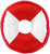 Psia hračka Lietajúci disk - MBW, farba - white/red, veľkosť - S