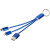 Kovový 3 v 1 nabíjací kábel s krúžkom na kľúče - Bullet - farba kráľovská modrá