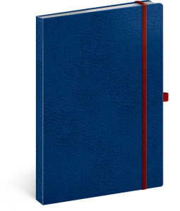 Notes Vivella Classic modrý/červený, linajkovaný, 15 × 21 cm - modrá