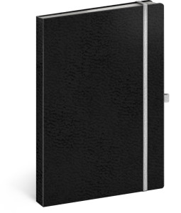 Notes Vivella Classic čierny/biely, linajkovaný, 15 × 21 cm - čierna