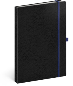 Notes Vivella Classic čierny/modrý, linajkovaný, 15 × 21 cm - čierna