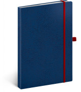 Notes Vivella Classic modrý/červený, bodkovaný, 15 × 21 cm