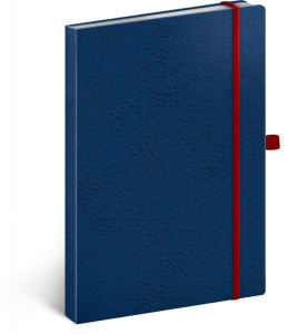 Notes Vivella Classic modrý/červený, bodkovaný, 15 × 21 cm - modrá