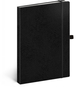 Notes Vivella Classic čierny/čierny, bodkovaný, 15 × 21 cm - čierna