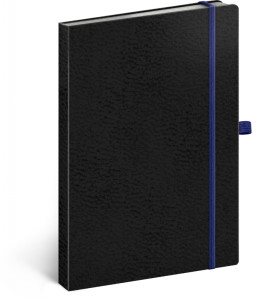 Notes Vivella Classic čierny/modrý, bodkovaný, 15 × 21 cm - čierna