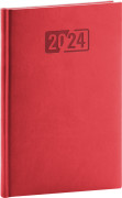 Týždenný diár Aprint 2024, červený, 15 × 21 cm