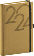 Denný diár Ajax 2024, zlatý, 15 × 21 cm