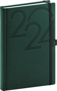 Denný diár Ajax 2024, zelený, 15 × 21 cm
