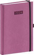 Denný diár Diario 2024, ružový, 15 × 21 cm