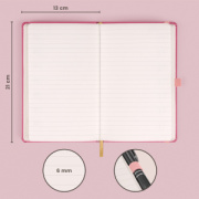 NOTIQUE Pracovný notes Ružový, linajkovaný, 13 x 21 cm