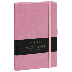 NOTIQUE Pracovný notes Ružový, linajkovaný, 13 x 21 cm