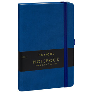 NOTIQUE Notes Tmavomodrý, bodkovaný, 13 x 21 cm