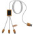 Nabíjací kábel 3v1 z rPET so svietiacim logom a hranatým bambusovým puzdrom SCX.design C39 - SCX design, farba - bílá