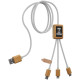 Nabíjací kábel 3v1 z rPET so svietiacim logom a hranatým bambusovým puzdrom SCX.design C39 - SCX design