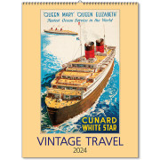 Nástenný kalendár Vintage travel 2024