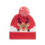 Vianočná pletená čiapka s LED, farba - červená