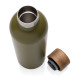 Termo fľaša Wood z RCS recyklovanej nerezovej ocele - XD Collection