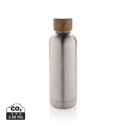 Termo fľaša Wood z RCS recyklovanej nerezovej ocele - XD Collection