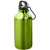 Hliníková fľaša na vodu Oregon z recyklovaného hliníka s certifikáciou RCS a karabínou, 400 ml, farba - zelené jablko
