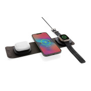 Cestovná bezdrôtová nabíjačka 3v1 Swiss Peak 15W z RCS RPET - Swiss Peak