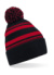 Pruhovaná fanúšková čiapka - Beechfield, farba - black/classic red, veľkosť - One Size